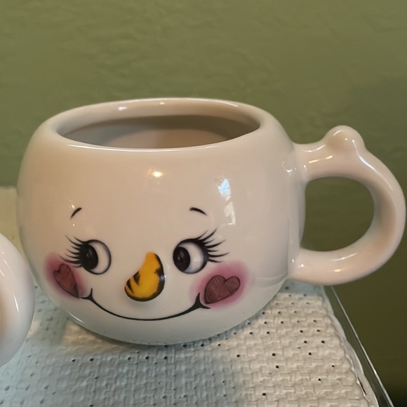 Pair of cute Snowman stackable Mugs - Picture 3 of 4